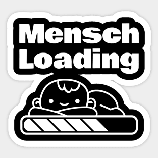 Little Baby Mensch Loading Funny Yiddish Words Sticker